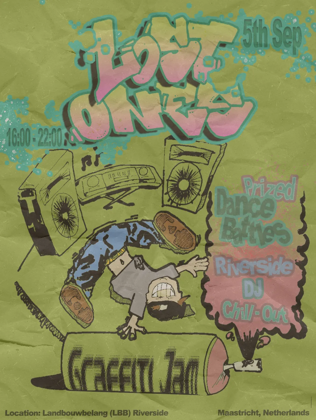 Poster: Lost Ones graffiti jam, 5 September, LBB Riverside